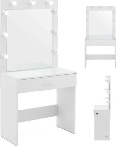 Physa Toaletka kosmetyczna z lustrem i oświetleniem 80 x 40 x 160 cm Toaletka kosmetyczna z lustrem i oświetleniem 80 x 40 x 160 cm 1