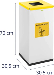 Ulsonix Kosz pojemnik do segregacji sortowania śmieci odpadów 60 l - metal plastik Kosz pojemnik do segregacji sortowania śmieci odpadów 60 l - metal plastik 7