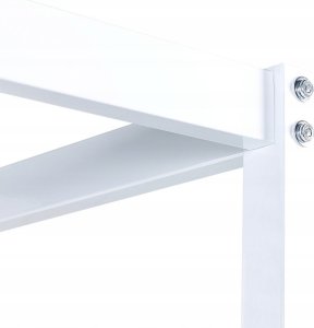 Beliani Łóżko metalowe z baldachimem 180 x 200 cm białe LESTARDS 3