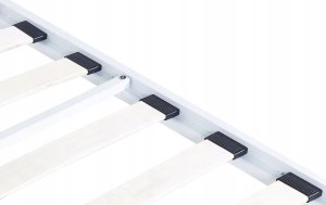 Beliani Łóżko metalowe z baldachimem 180 x 200 cm białe LESTARDS 4