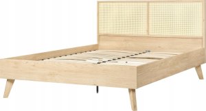 Beliani Łóżko rattanowe 140 x 200 cm jasne drewno MONPAZIER 3