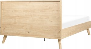 Beliani Łóżko rattanowe 140 x 200 cm jasne drewno MONPAZIER 4