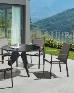 Beliani Zestaw 4 krzeseł ogrodowych czarny BUSSETO 13