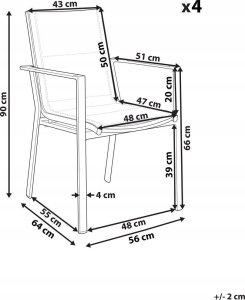 Beliani Zestaw 4 krzeseł ogrodowych czarny BUSSETO 14