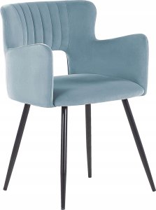 Beliani Zestaw 2 krzeseł do jadalni welurowe jasnoniebieskie SANILAC 5