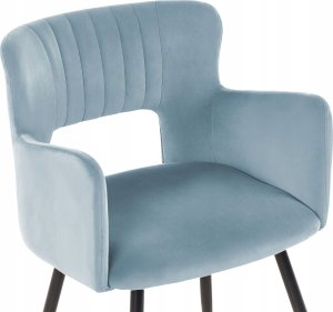 Beliani Zestaw 2 krzeseł do jadalni welurowe jasnoniebieskie SANILAC 7