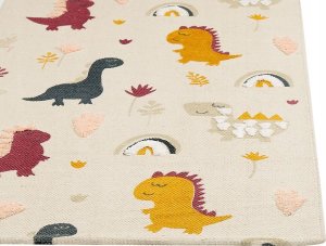 Beliani Dywan dziecięcy bawełniany w dinozaury 80 x 150 cm wielokolorowy TIOP 7