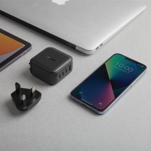 Ładowarka Energea ENERGEA ład. siec. 1xUSB+2xUSB-C PD-PPS-QC 3.0 66W 2C1A czarny/black US+EU Travelite GAN66 3