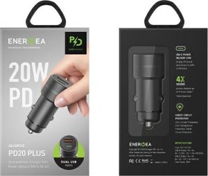 Ładowarka Energea ENERGEA ład. sam. 1xUSB+1xUSB-C PD-QC 3.0 38W szary/gunmetal Alu Drive PD20+ 6
