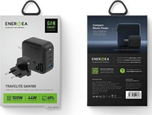 Ładowarka Energea ENERGEA ład. siec. 1xUSB+3xUSB-C PD-PPS-QC 3.0 100W 3C1A czarny/black US+EU Travelite GAN100 11