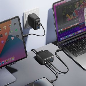 Ładowarka Energea ENERGEA ład. siec. 1xUSB+3xUSB-C PD-PPS-QC 3.0 100W 3C1A czarny/black US+EU Travelite GAN100 7