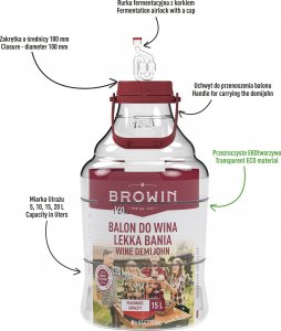 Sourcing UNBREAKABLE DEMIJOHN 15L HANDLE/AIRLOKS 19