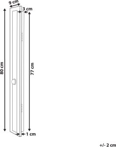 Kinkiet Beliani Lampa ścienna zewnętrzna LED z czujnikiem ruchu 80 cm czarna SAVANE 7