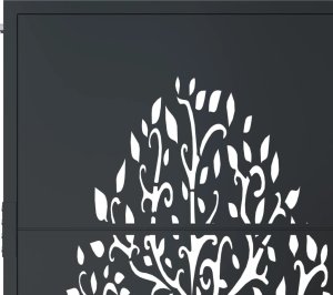 vidaXL vidaXL Furtka ogrodowa, antracytowa, 105x155 cm, stal, motyw drzewa 6