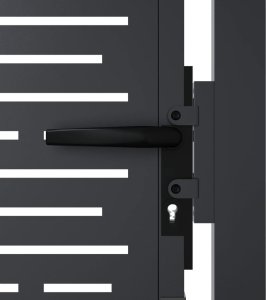 vidaXL vidaXL Furtka ogrodowa, antracytowa, 105x155 cm, stal, w prostokąty 6