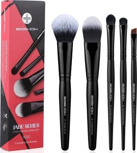 Eigshow Beauty Zestaw pędzli Jade Series-5 sztuk Essential brush zestaw Black 1