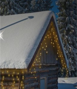 Koopman LAMPKI CHOINKOWE KURTYNA ŚWIETLNA ZEW 360 LED STEROWNIK TIMER CIEPŁY BIAŁY KABEL ZIELONY 5