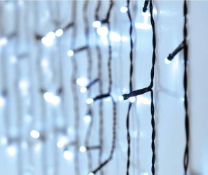 Koopman LAMPKI CHOINKOWE KURTYNA ŚWIETLNA ZEW 360 LED STEROWNIK TIMER ZIMNY BIAŁY KABEL ZIELONY 6