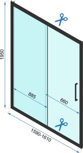 Rea Kabina Prysznicowa Przyścienna Rapid Slide Black 12