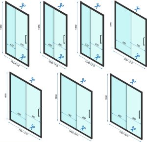 Rea Kabina Prysznicowa Przyścienna Rapid Slide Black 16