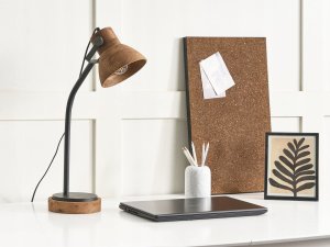 Lampka biurkowa Beliani Ciemna lampa biurkowa z drewna mango KOLAR 3