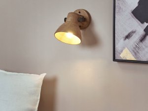 Kinkiet Beliani Lampa ścienna drewno mango ciemna PERIYAR 6
