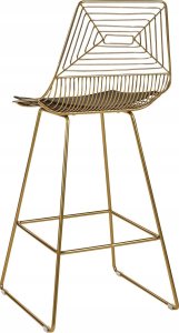Beliani Metal Krzesło barowe Zestaw 2 Złoty BISBEE 4