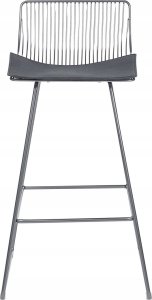 Beliani Zestaw 2 krzeseł barowych metalowy srebrny FREDONIA 3