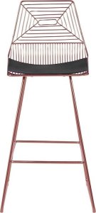 Beliani Zestaw 2 krzeseł barowych metalowy złoty róż BISBEE 4