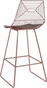 Beliani Zestaw 2 krzeseł barowych metalowy złoty róż BISBEE 5