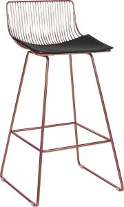 Beliani Metal Krzesło barowe Zestaw 2 Różowe złoto FREDONIA 2