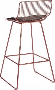 Beliani Metal Krzesło barowe Zestaw 2 Różowe złoto FREDONIA 4