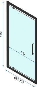 Rea Kabina Prysznicowa Przyścienna Rea Rapid Swing Black 11