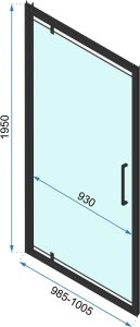 Rea Kabina Prysznicowa Przyścienna Rea Rapid Swing Black 14