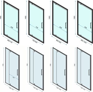 Rea Kabina Prysznicowa Przyścienna Rea Rapid Swing Black 16