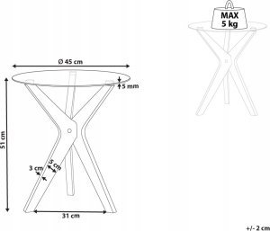 Beliani Stolik pomocniczy szklany jasne drewno VALLEY 6