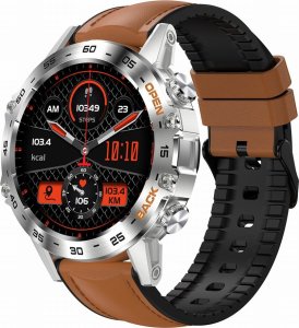 Smartwatch Gravity Zegarek męski SMARTWATCH GRAVITY ASTON GT9-8 srebrny/brązowy skórzano-gumowy 1