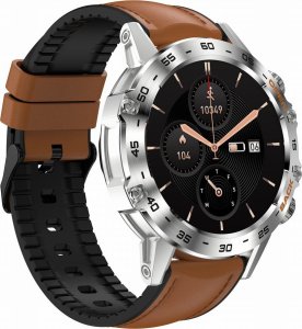 Smartwatch Gravity Zegarek męski SMARTWATCH GRAVITY ASTON GT9-8 srebrny/brązowy skórzano-gumowy 6