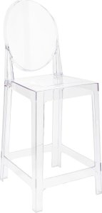 King Home Krzesło barowe VICTORIA 65 cm transparentne 1