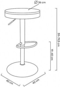 King Home Krzesło barowe VOLT regulowane czarne / ciemny wiąz 11