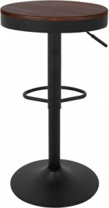King Home Krzesło barowe VOLT regulowane czarne / ciemny wiąz 4