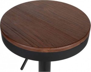 King Home Krzesło barowe VOLT regulowane czarne / ciemny wiąz 5