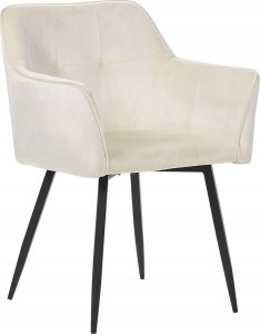 Beliani Welur Krzesło do jadalni Zestaw 2 Kremowy JASMIN 2