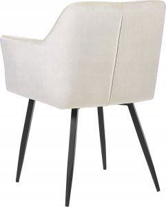 Beliani Welur Krzesło do jadalni Zestaw 2 Kremowy JASMIN 3