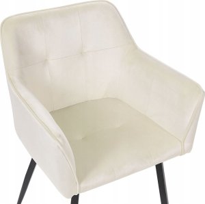 Beliani Welur Krzesło do jadalni Zestaw 2 Kremowy JASMIN 4