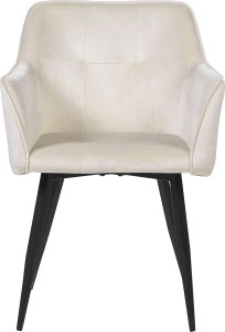 Beliani Welur Krzesło do jadalni Zestaw 2 Kremowy JASMIN 8