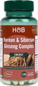 Holland & Barrett Holland & Barrett - Korean & Siberian Ginseng Complex, Żeń-szeń, 120 vcaps 1