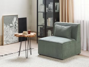 Beliani Moduł 1-osobowy sztruksowy ciemnozielony LEMVIG 2