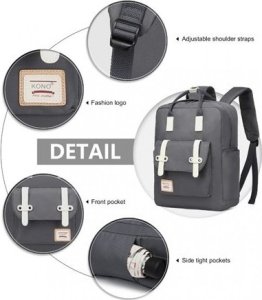 Plecak turystyczny Kono Prostokątny Plecak Tornister Szary River 4