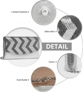 Accessorize Me Błyszcząca Torebka z Cekinami Srebrna Loveti 4